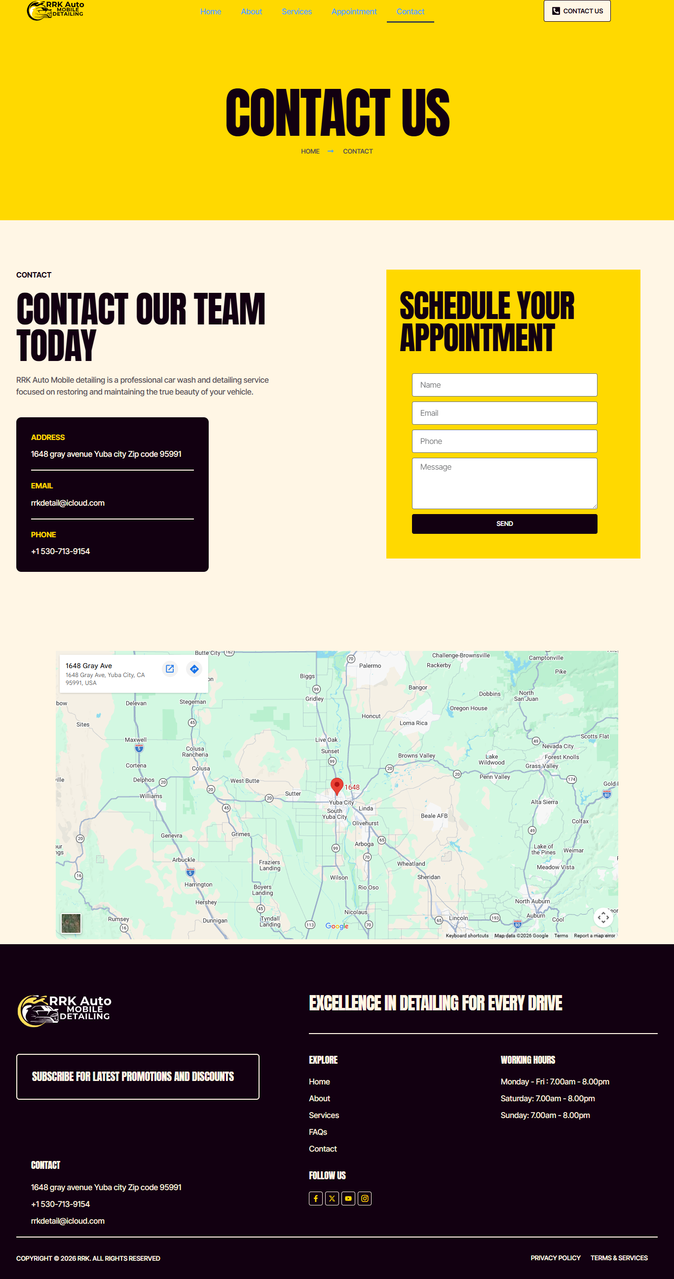 Detailix Car Wash website screenshot 5
